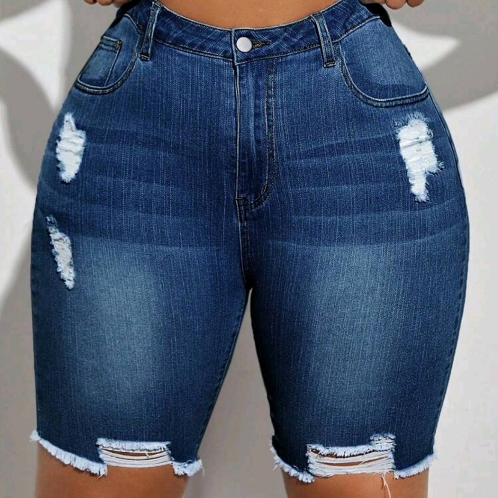 Women's Distressed Denim Shorts